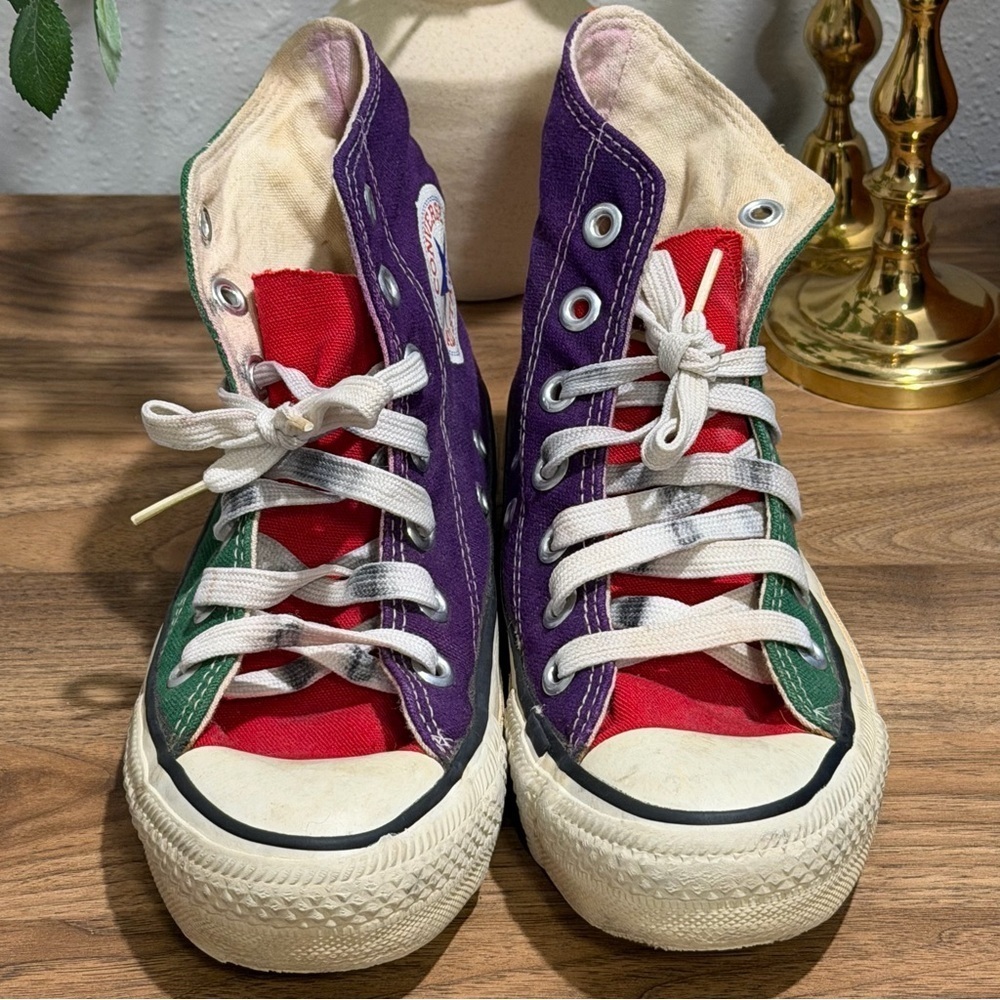 Converse Vintage 1990s USA Size 3 Multicolor Chuck Taylor All Star High Top Rare